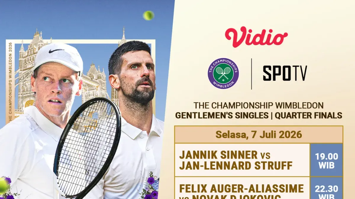 ATP Wimbledon 2026 Babak Quarterfinal Mempertemukan Sinner dan Djokovic