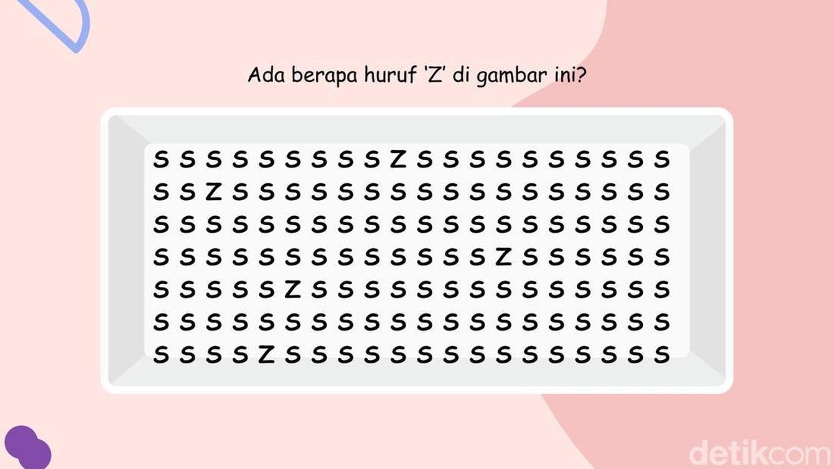 Uji Ketelitian dengan Mencari Huruf Tersembunyi dalam Deretan Huruf Seragam
