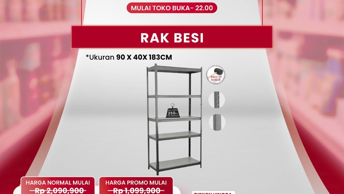 Transmart Full Day Sale Berikan Diskon Besar untuk Rak Besi dan Produk Lain