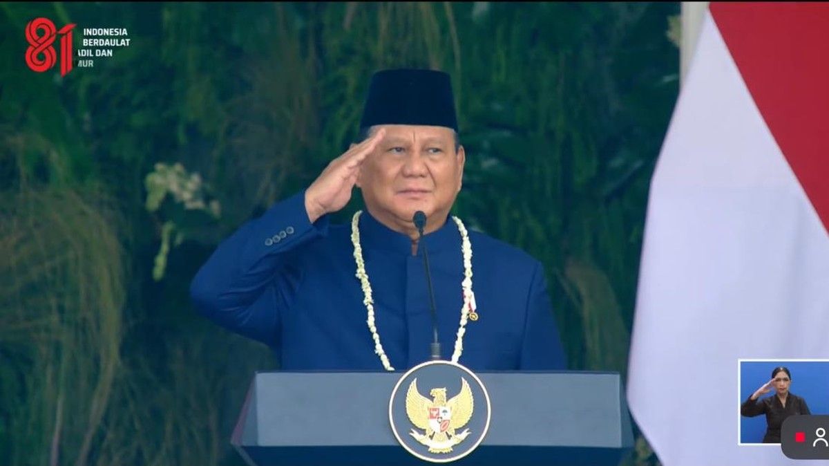 Presiden Prabowo Puji Upacara HUT ke-81 RI di Istana Negara