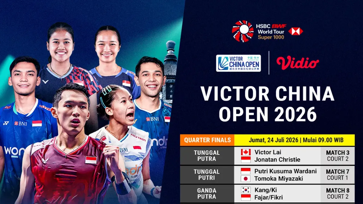 Indonesia Tampil di Babak Quarterfinal Victor China Open 2026