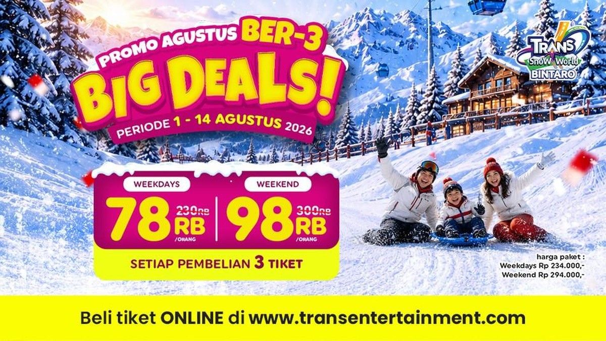 Trans Snow World Bintaro Tawarkan Diskon Tiket Salju Indoor Mulai Rp 70 Ribu