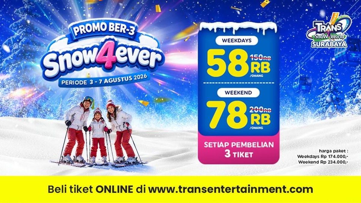Trans Snow World Surabaya Tawarkan Promo Tiket Hemat Agustus 2026