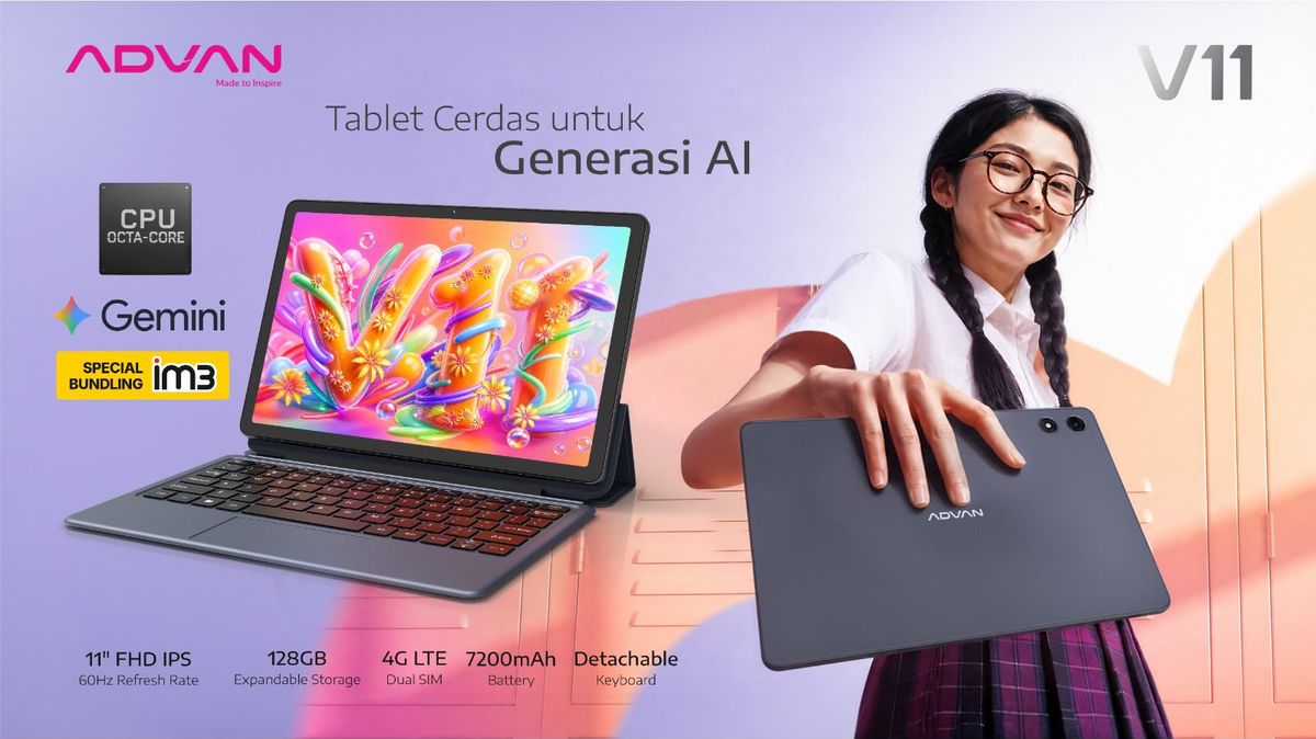 Advan Rilis Tablet V11 dengan Layar IPS 11 Inci dan Android 16