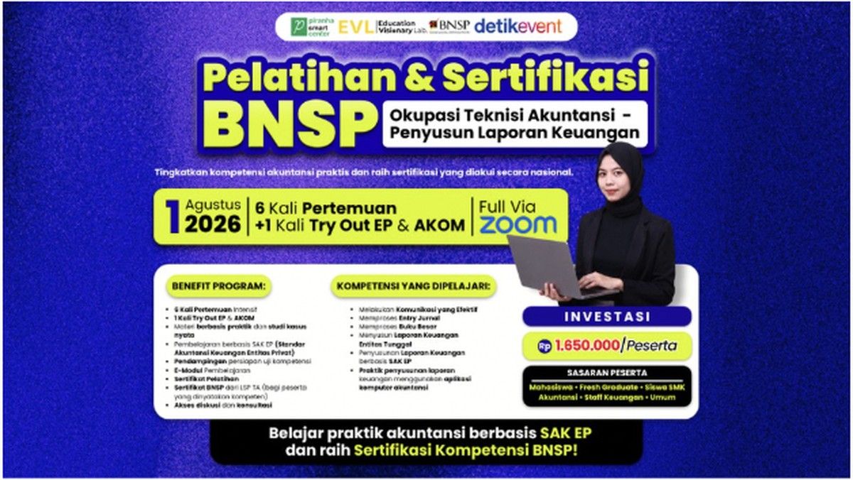Pelatihan dan Sertifikasi BNSP untuk Teknisi Akuntansi Penyusun Laporan Keuangan