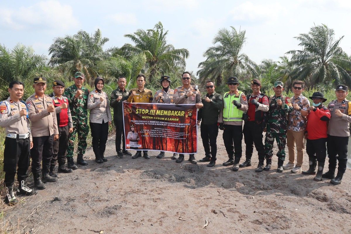 Polres Ogan Ilir Gunakan Drone untuk Deteksi Dini Karhutla di Indralaya Utara