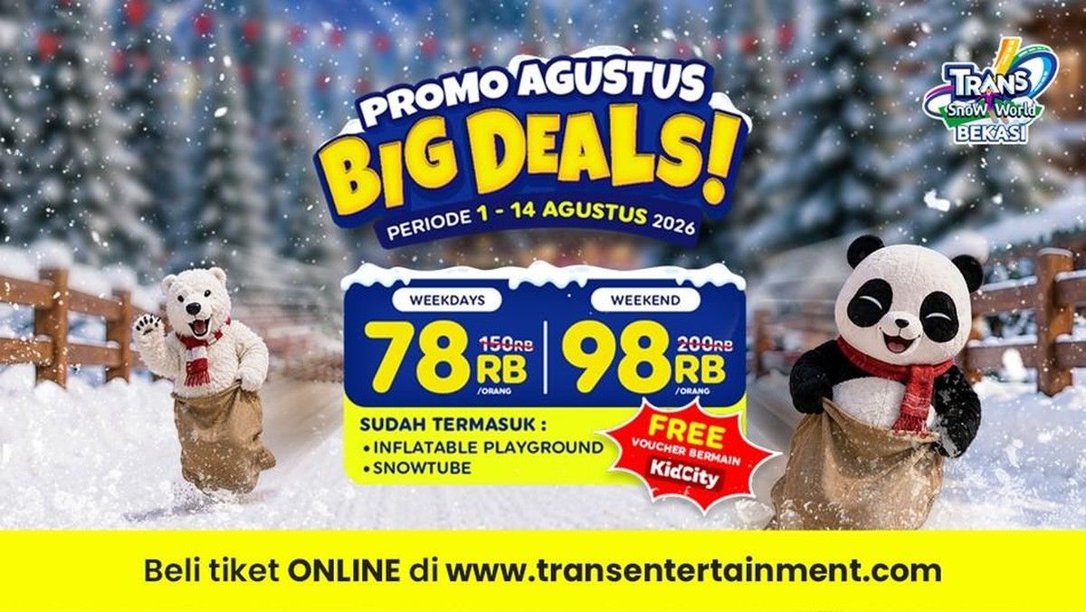 Trans Snow World Bekasi Tawarkan Paket Promo Agustus dengan Harga Terjangkau