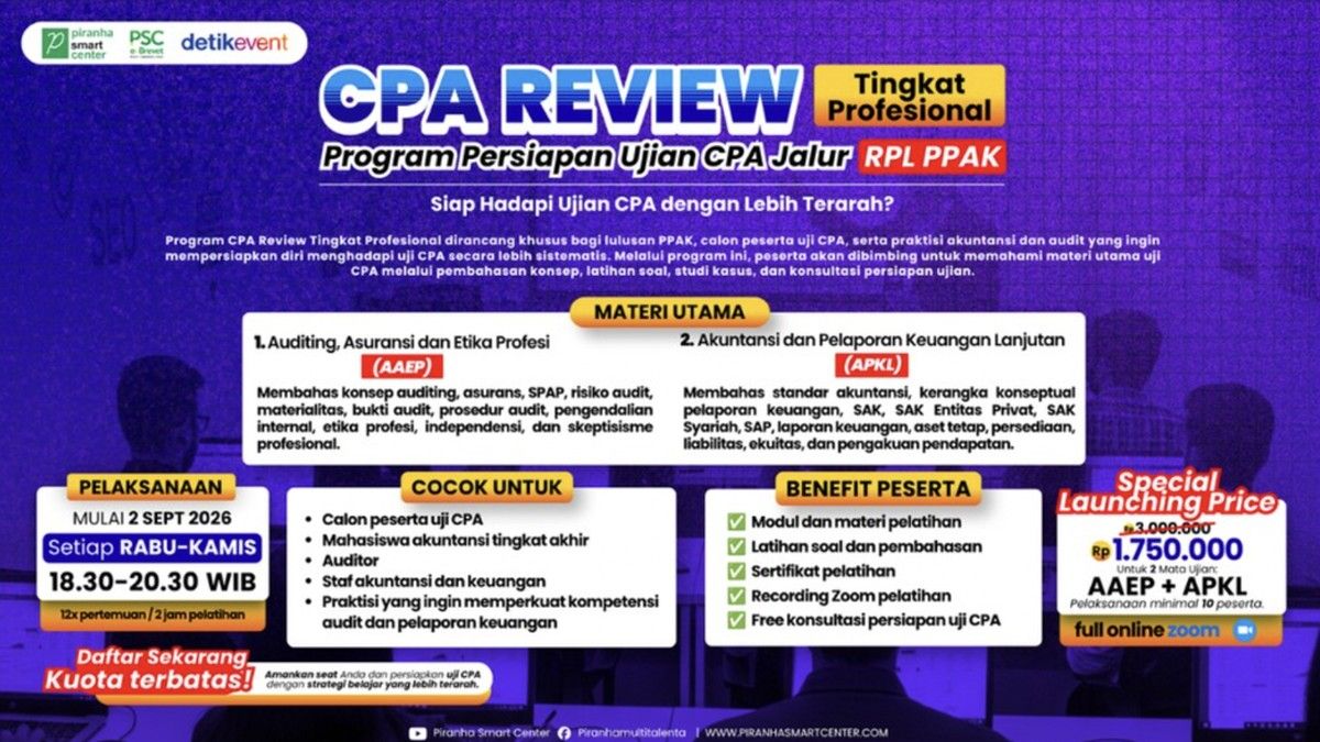 Piranha Smart Center dan EVL Gelar Program Persiapan Ujian CPA Jalur RPL PPAK