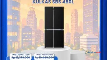 Transmart Full Day Sale: Kulkas Side by Side 480L Diskon Gede